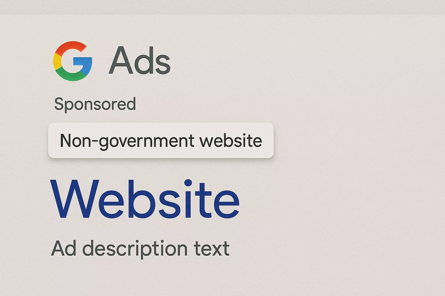 Google Ads почне позначати деякі оголошення як «Не урядовий вебсайт»